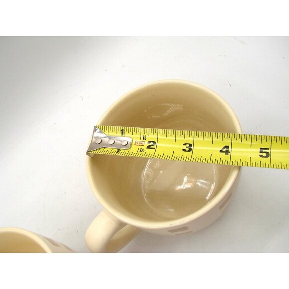 Set 2 California Pantry Classic Large Ceramic Coffee Tea Mug Bowls Tan Checkered - Picture 10 of 10